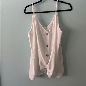 White button down tank top